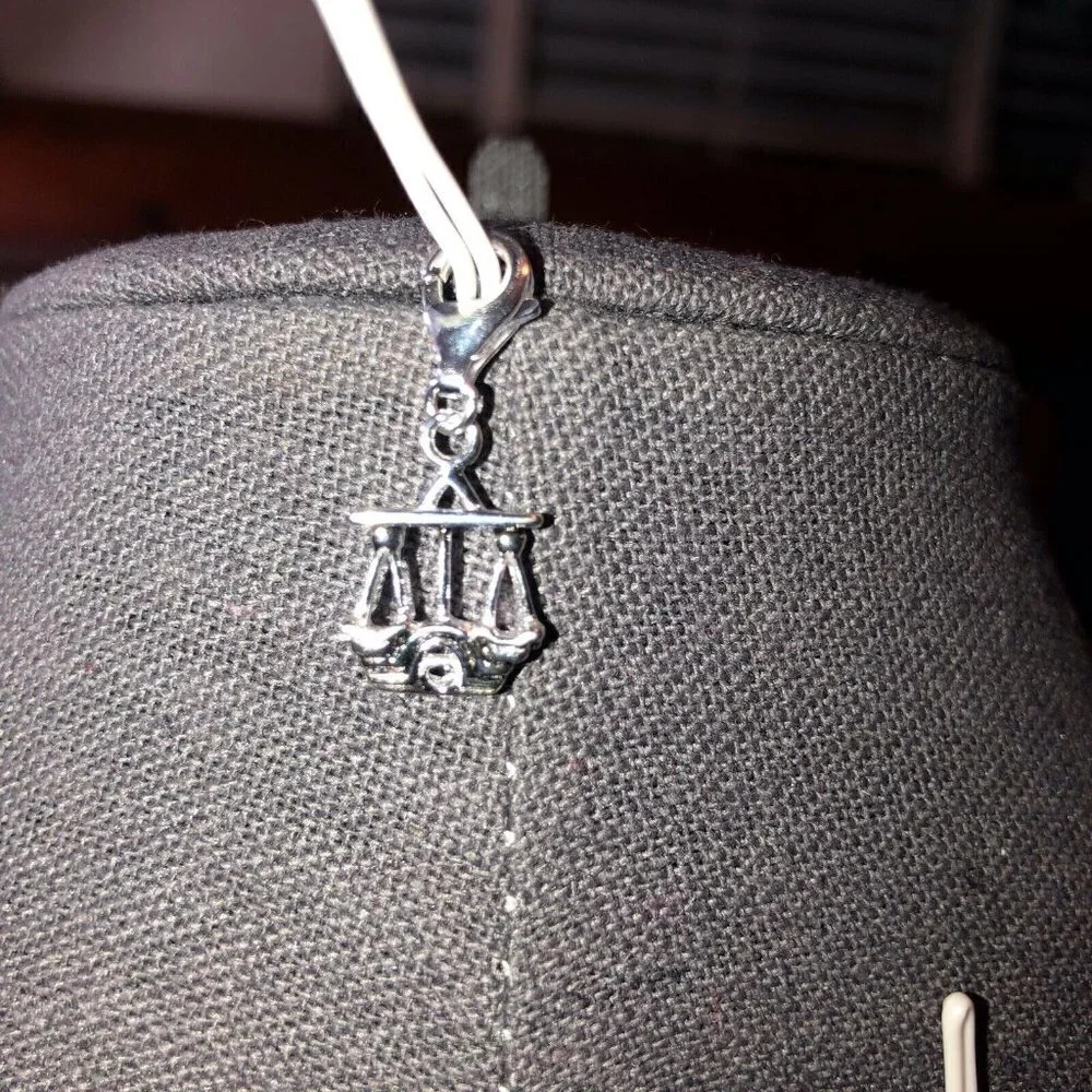 Sterling Silver Charm Libra Horoscope Pendant for Bracelet Charm